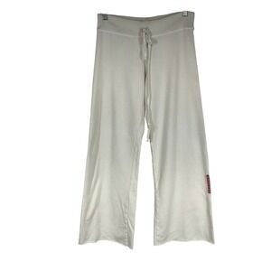 Zensei Off-White Wide Leg Yoga Lounge Pants Drawstring Back Graphic USA Made